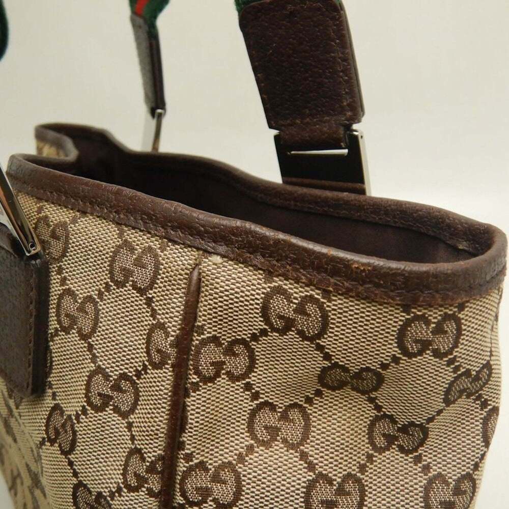 GUCCI Sherry Line 105810 Handbag GG Canvas x Leather Beige Women's 253780 - Picture 12 of 16
